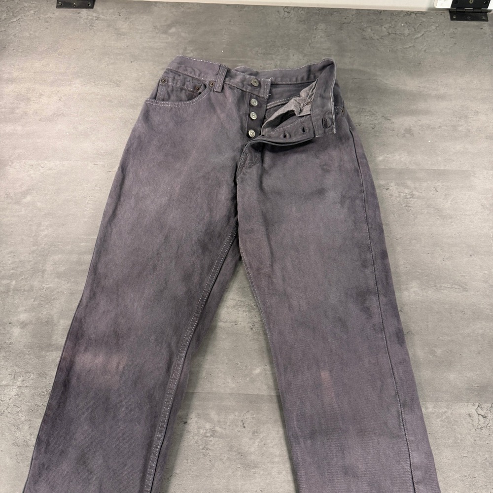 Vintage Levis 501 XX Jeans Women 25x31 Dyed Denim Purple Gray Faded Button Fly